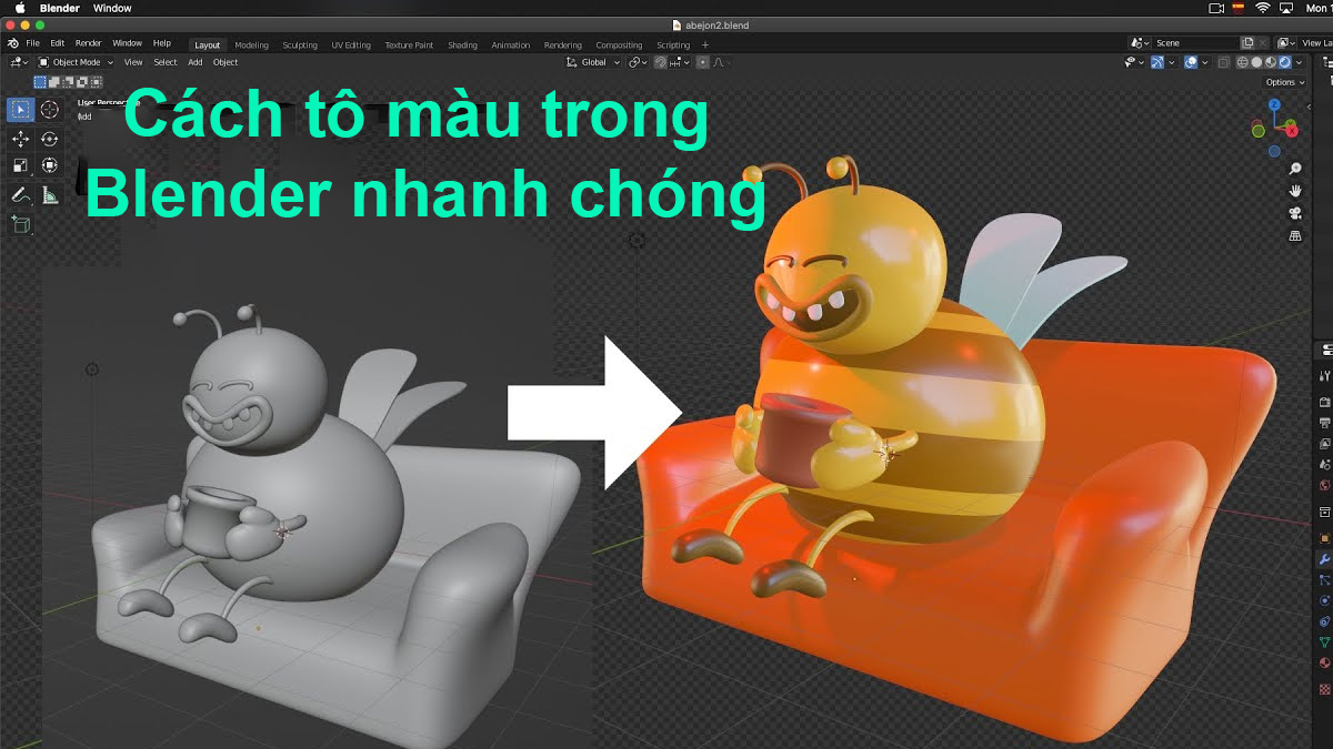Làm quen với cách tô màu trong Blender nhanh chóng